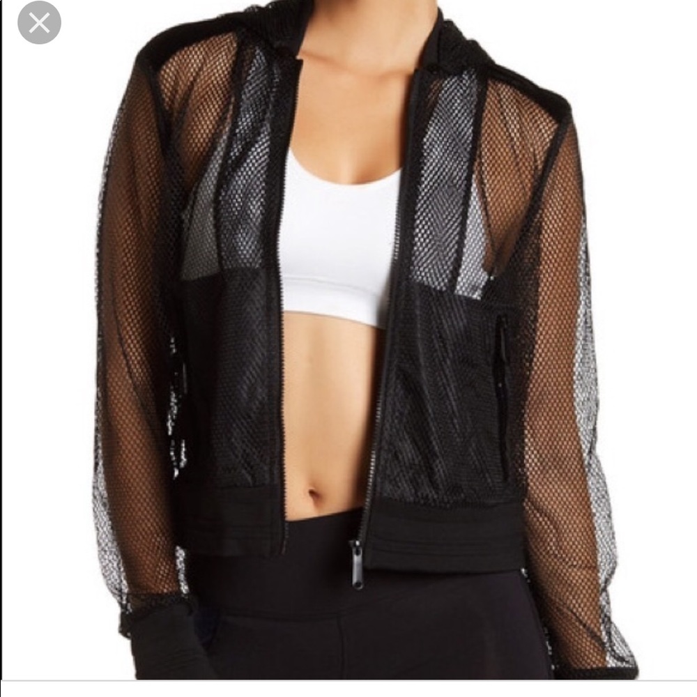 Sam Edelman Mesh Black Jacket with hood